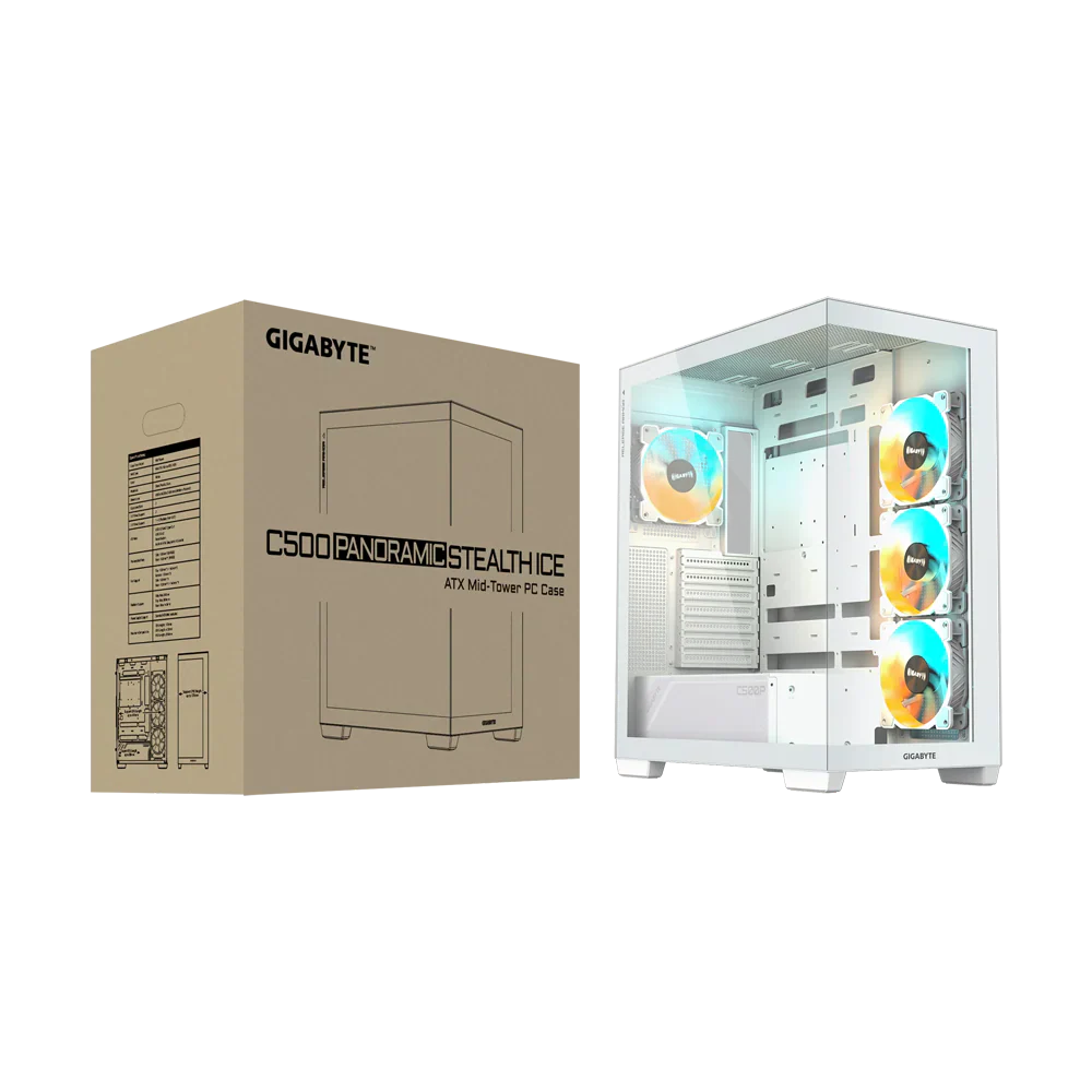 Gigabyte C500 Panoramic Stealth Ice Mid Tower Case White