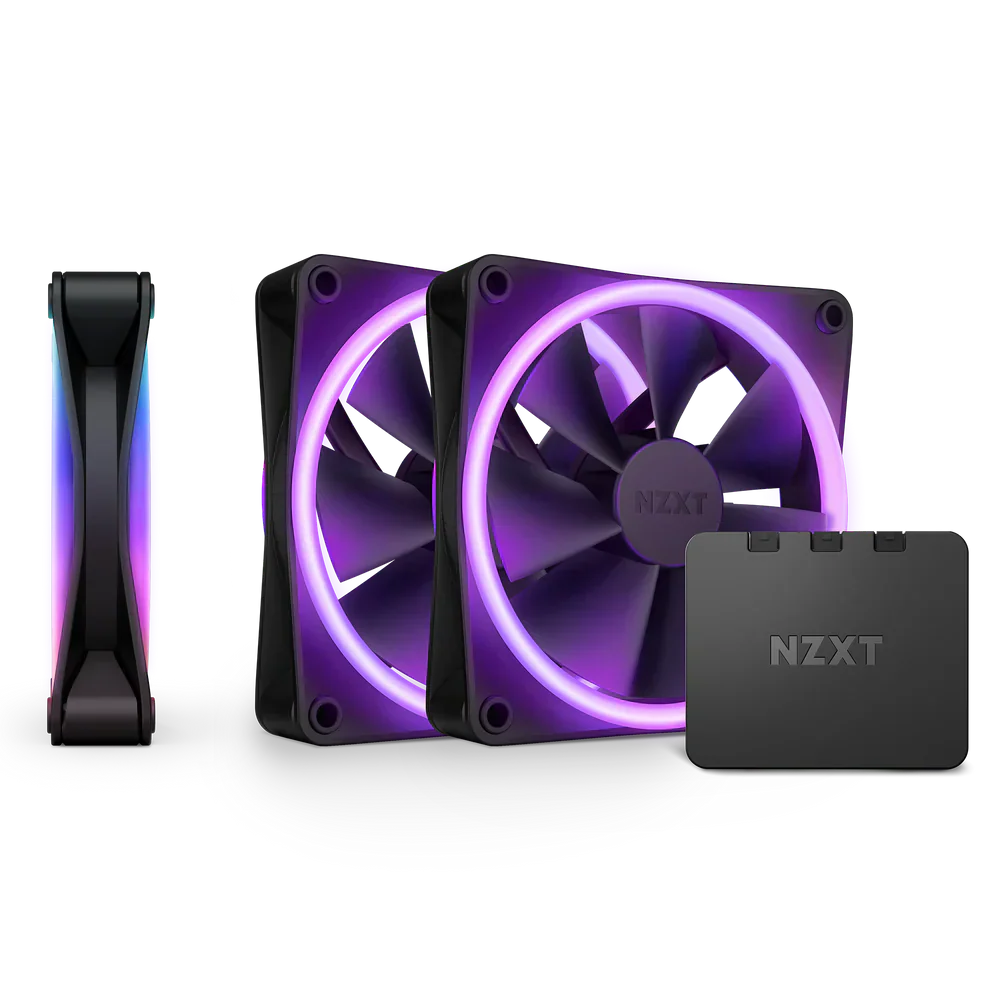 Nzxt F120Rgb Duo - 120Mm Dual-Sided Rgb Fan Triple Pack Black