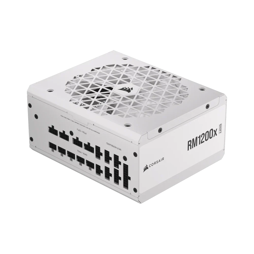 Corsair Rm1200X 1200W 80 Plus Gold Shift Fully Modular Low Noise Side Connectors Power Supply White