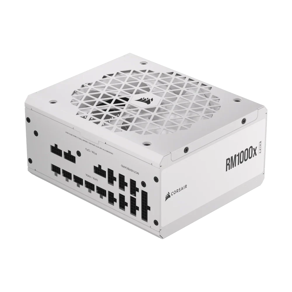Corsair Rm1000X 1000W 80 Plus Gold Shift Fully Modular Low Noise Side Connectors Power Supply White