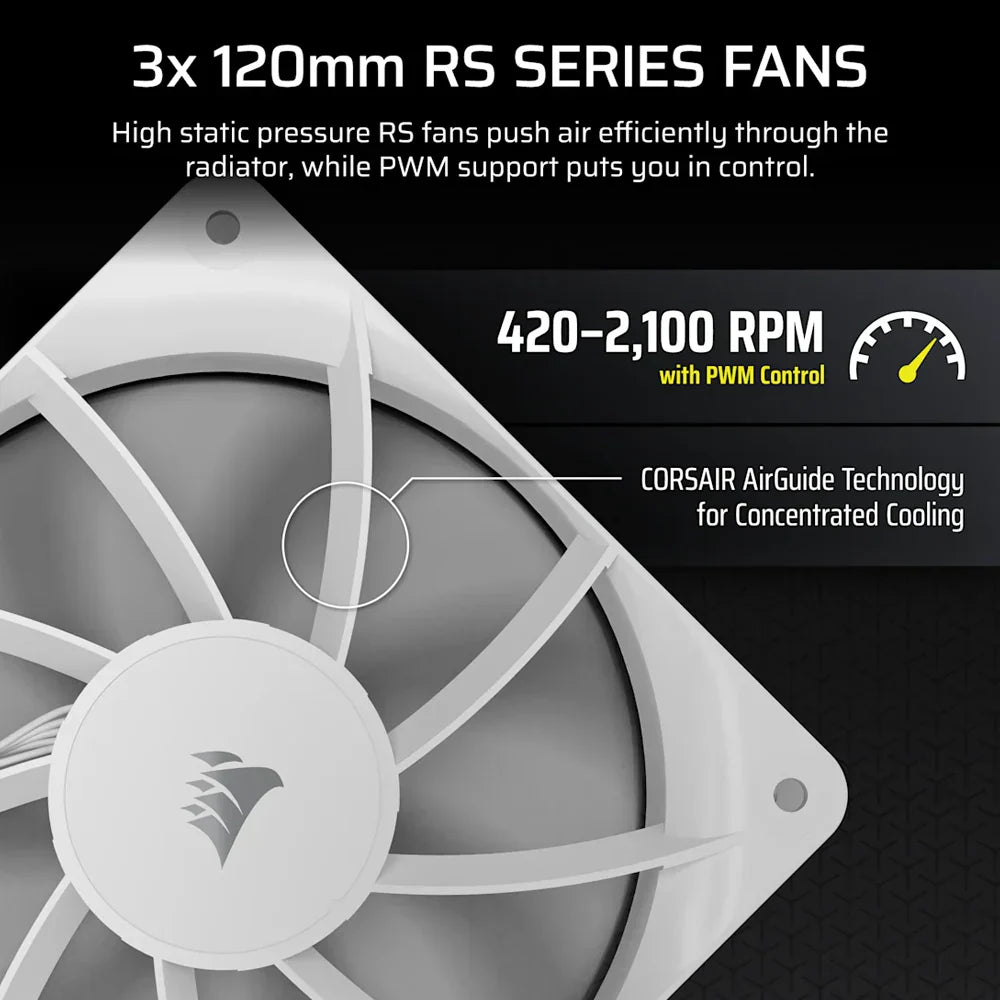 Corsair Nautilus 360 Rs Lcd Liquid Cpu Cooler - White