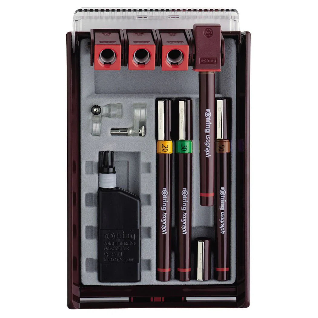 Rotring Isograph Pen Set 4X Technical Pens
