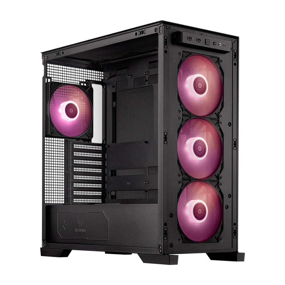ASUS Tuf Gaming GT302 ARGB ATX Mid Tower Case Left Side Tempered Glass 4x ARGB Fans - Black