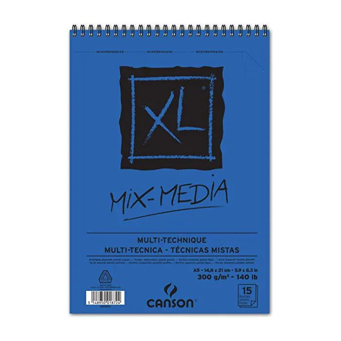 Canson Mix Media Spiral Pad Cartridge Paper – 300 G/M² A5 (Set Of 4Pc)