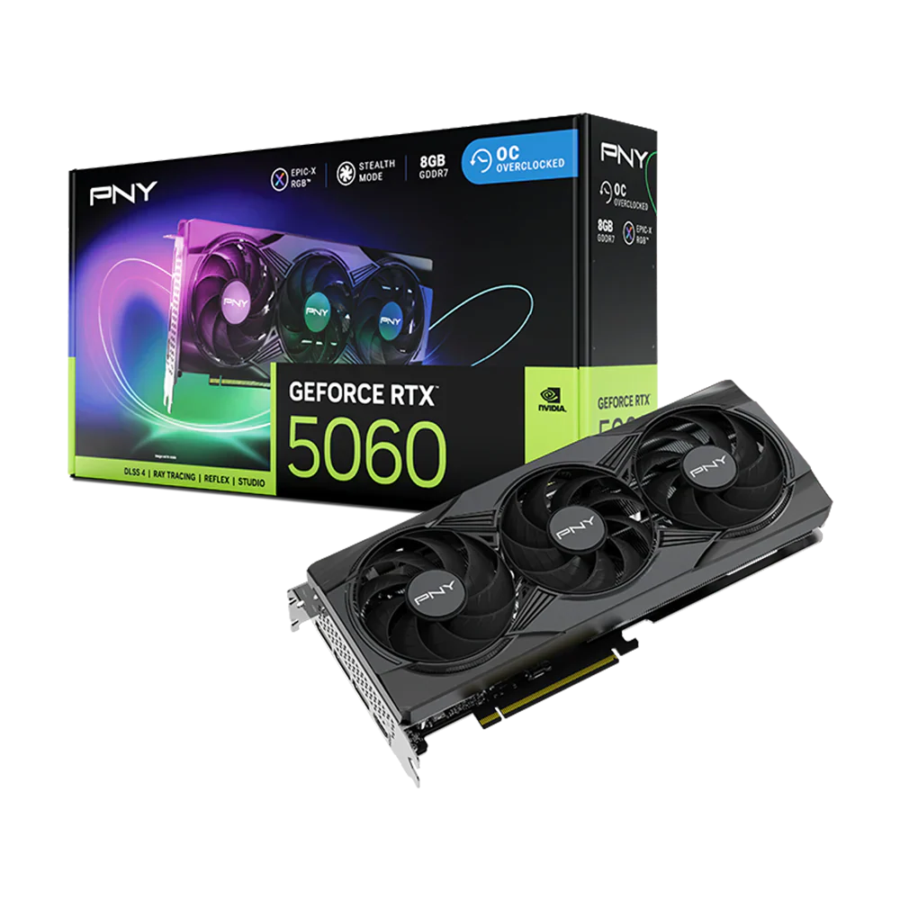 Pny Geforce Rtx 5060 8Gb Argb Overclocked Triple Fan - Black