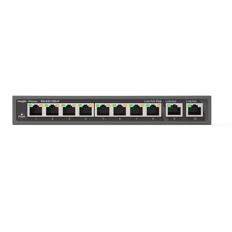 Reyee 8-Port 10/100Mbps Desktop Unmanaged Poe Switch Rg-Es110D-P