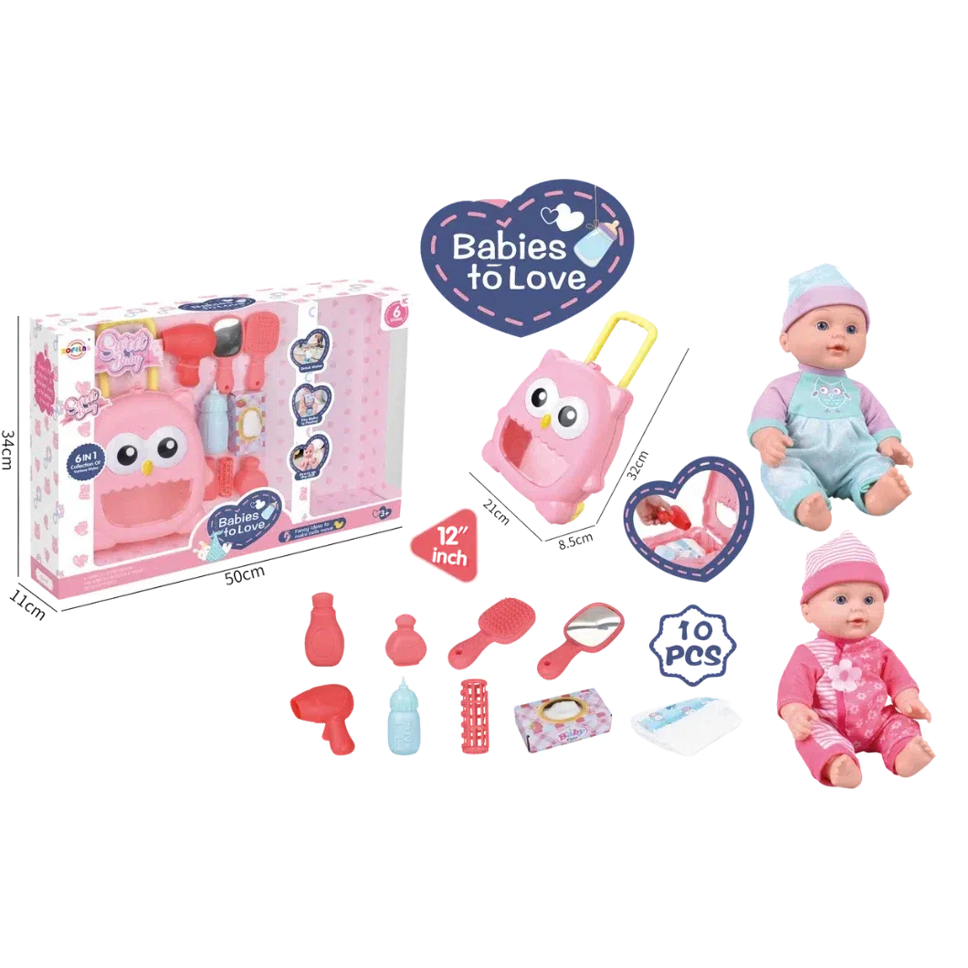 10 Pieces, 6 In One Doll Set With Accessories-L007-2