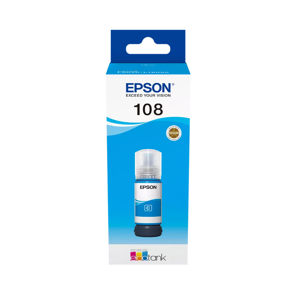 Epson 108 Cyan Ink Bottle – 7200 Pages/ 70 ml/ Cyan Color/ Ink Bottle