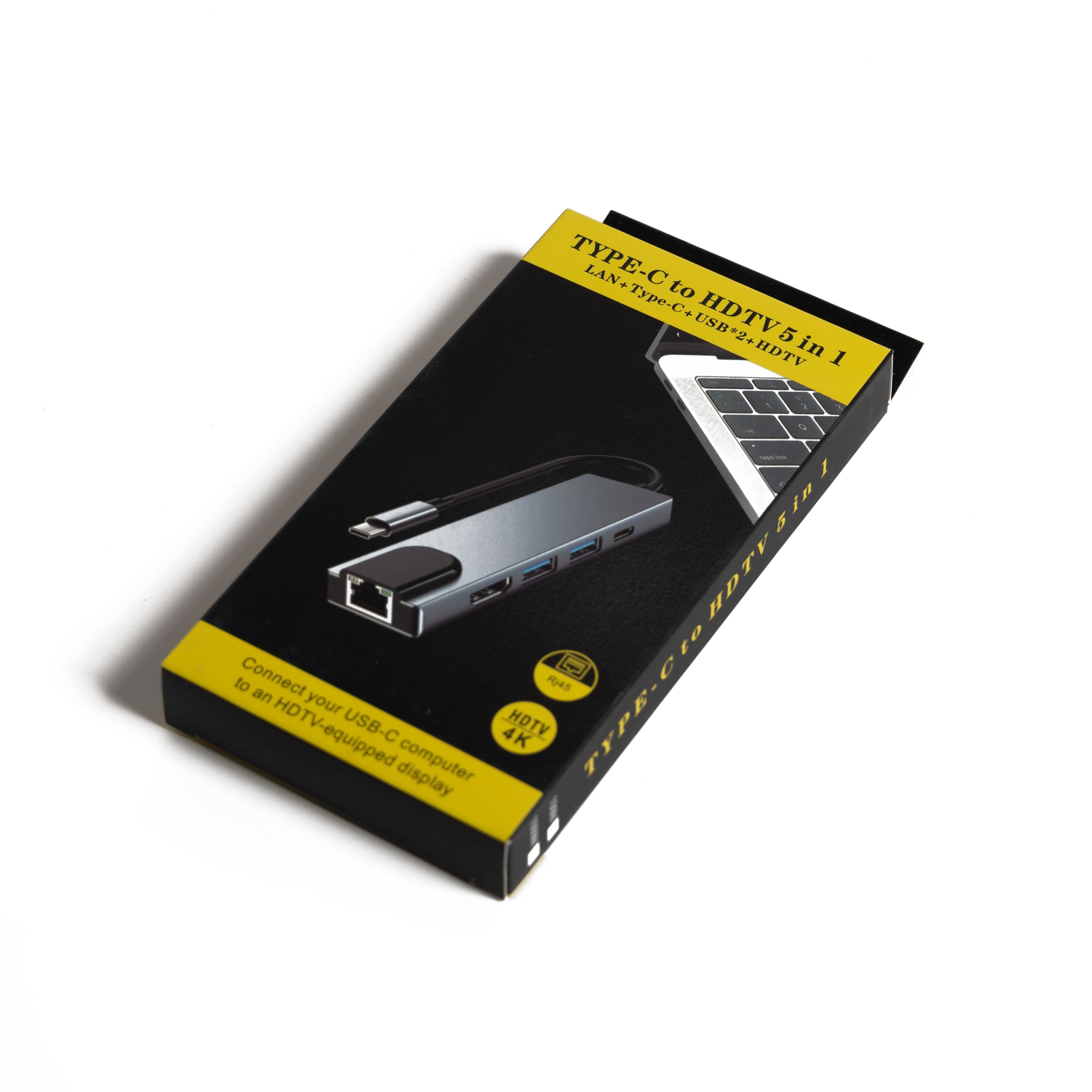 TYPE-C TO USB HUB -5 IN 1 (LAN+TYPE-C+USB*2+HDMI)