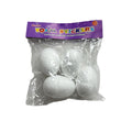 Foam Eggs Solids  White  Size 7.5Cm 4 Pcs