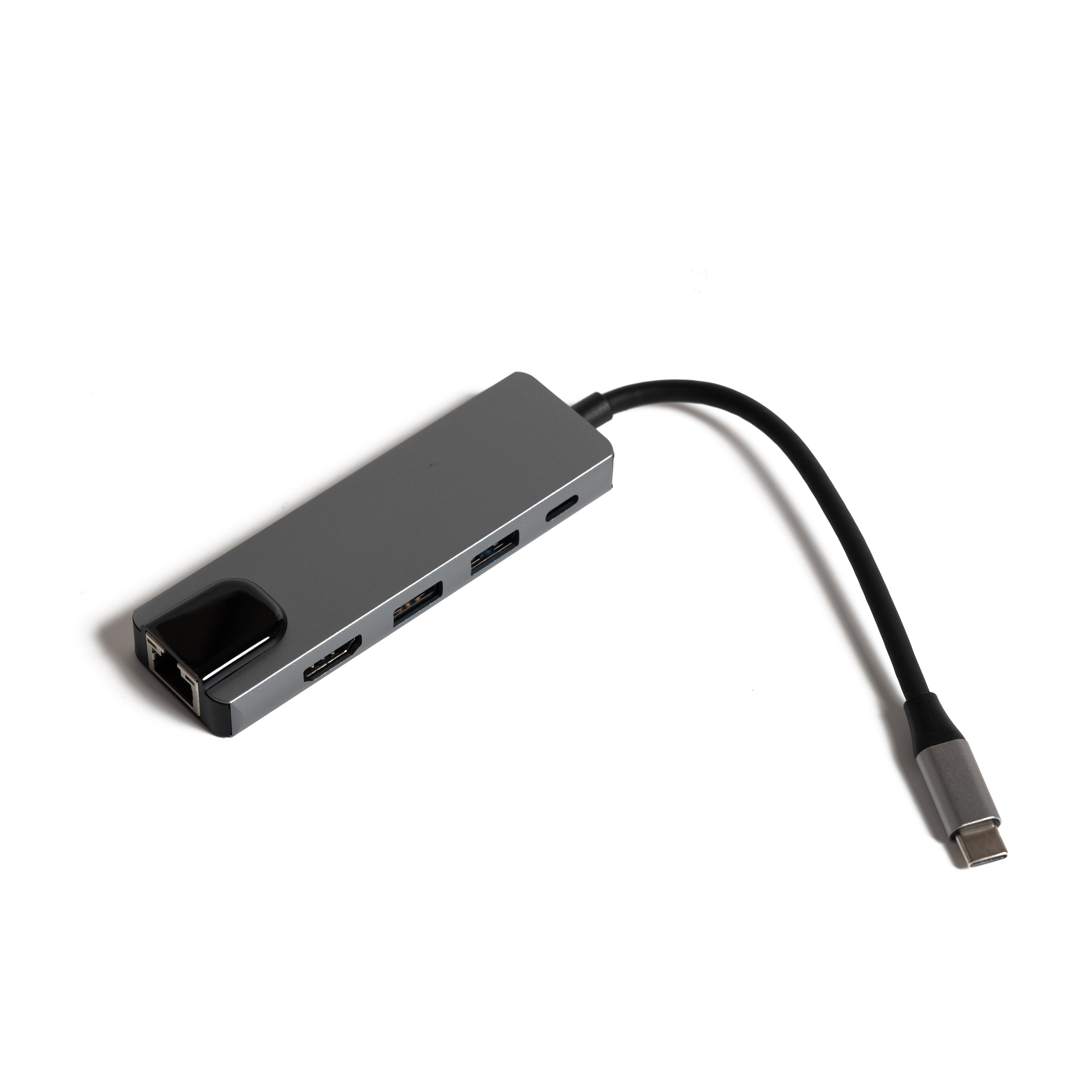 TYPE-C TO USB HUB -5 IN 1 (LAN+TYPE-C+USB*2+HDMI)
