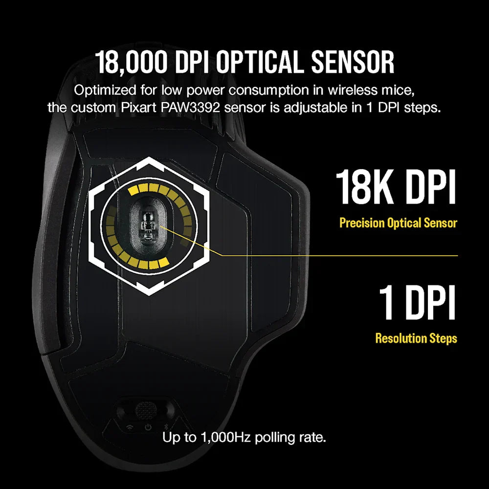 Corsair Icue Dark Core Pro Rgb Wireless Gaming Mouse Black