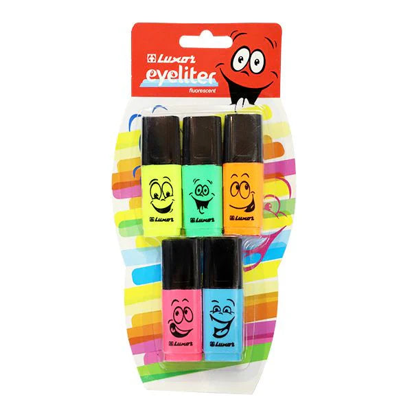 Luxor - Mini Eyeliter - Pack Of 5 Highlighters - Assorted Color