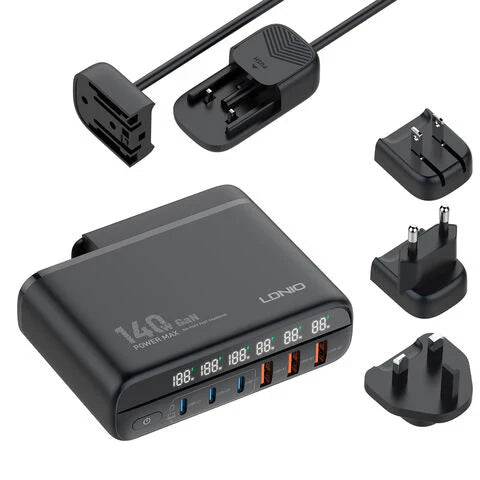 Ldnio 140W GaN Super Fast Desktop Charger A6140C - Multi-Device Charging Hub