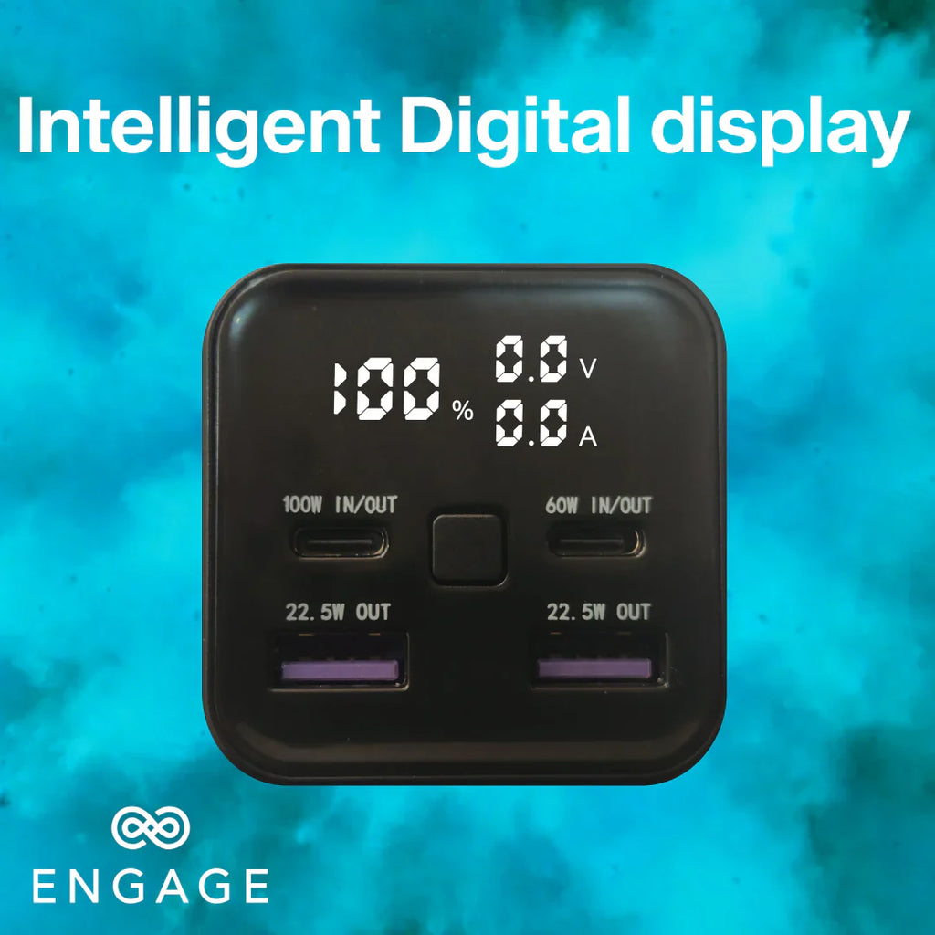 Engage 20000 Mah Portable Fast Charging Pb W/Led Display-Bk Pd100W