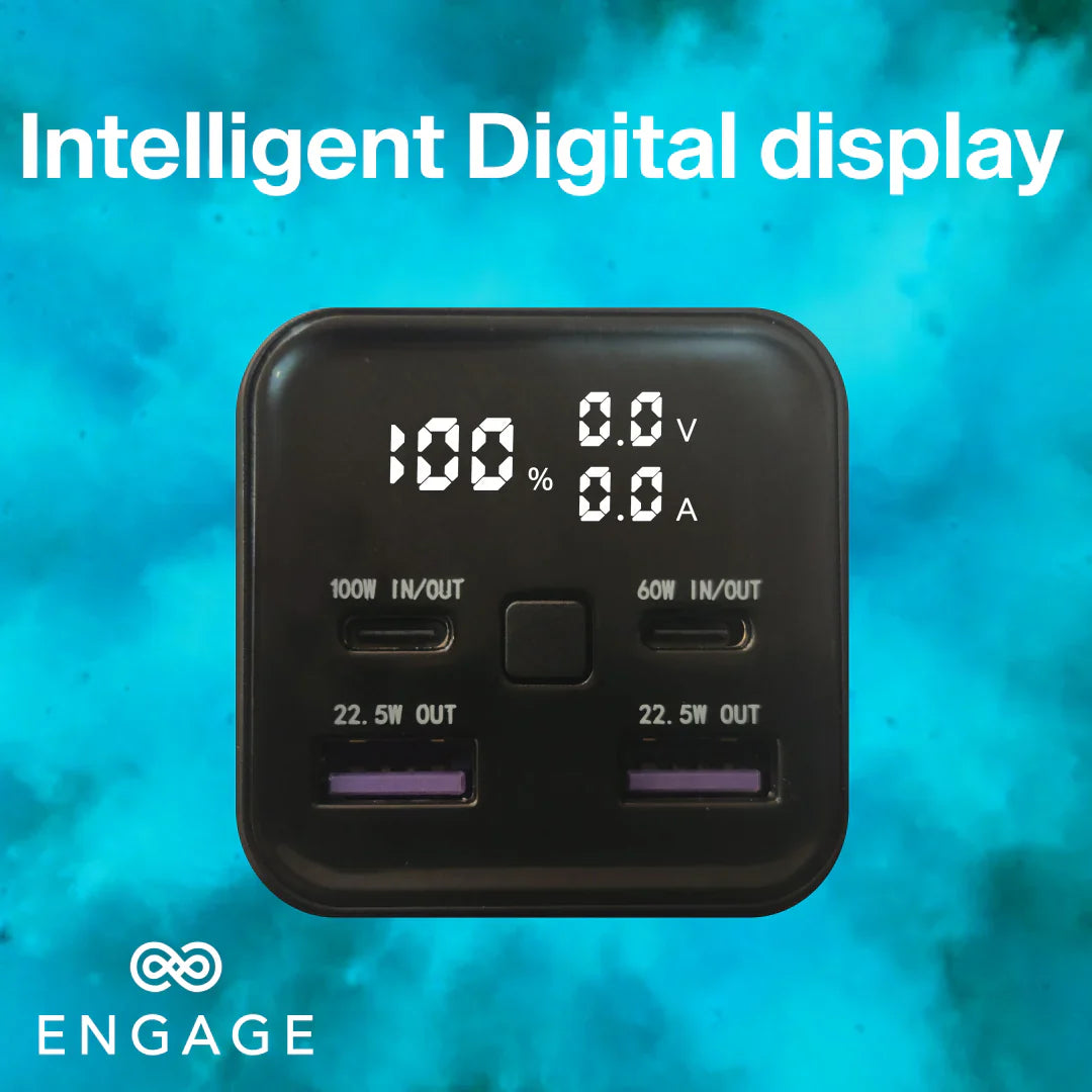 Engage 20000 Mah Portable Fast Charging Pb W/Led Display-Bk Pd100W