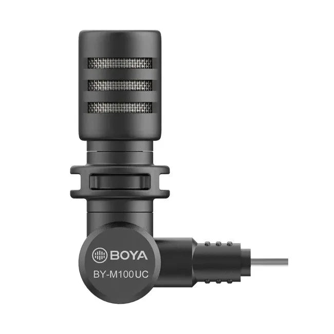 BOYA Miniature Condenser Smartphone Microphone with Type-C Connector – Black