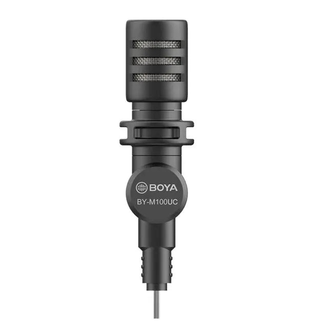 BOYA Miniature Condenser Smartphone Microphone with Type-C Connector – Black