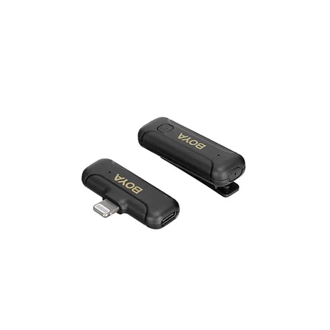 Boya Smallest 2.4Ghz Wireless Microphone With Lightning Connector For Ios Device( 1Tx+1Rx) - Black
