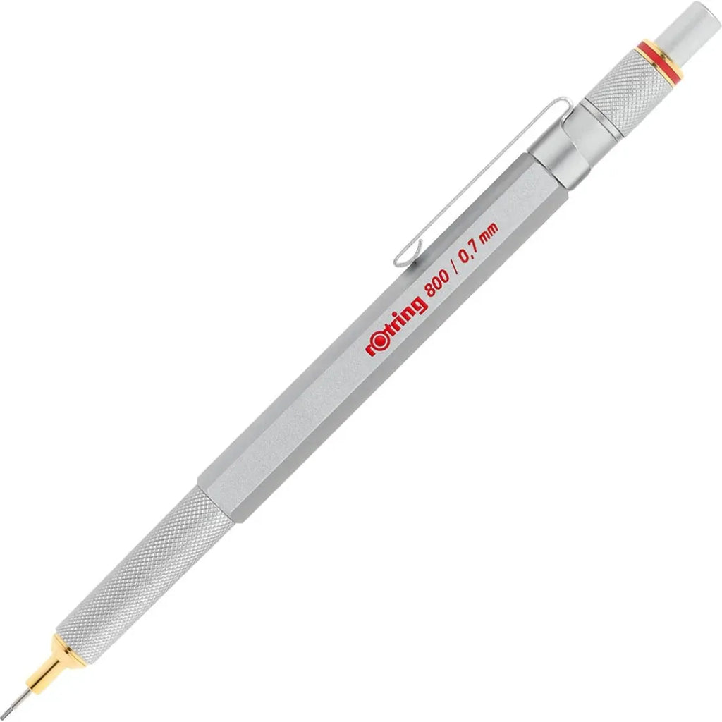 Rotring Mechanical Pencil (800/0.7Mm) Full Metal Silver Mechanical Pencil
