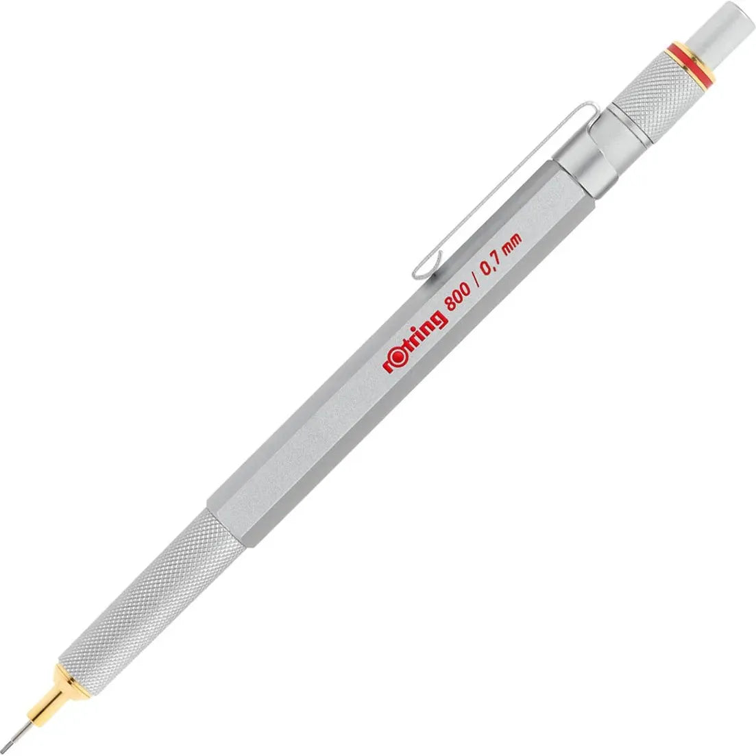 Rotring Mechanical Pencil (800/0.7Mm) Full Metal Silver Mechanical Pencil