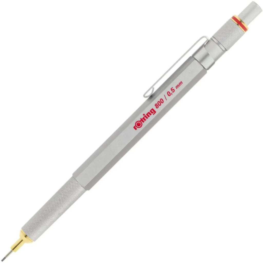 Rotring Mechanical Pencil (800/0.5Mm) Full Metal Silver Mechanical Pencil