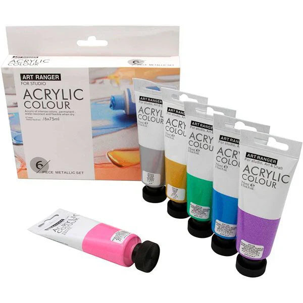 Art Rangers 6X75Ml Acrylic Color Set – Metallic Set