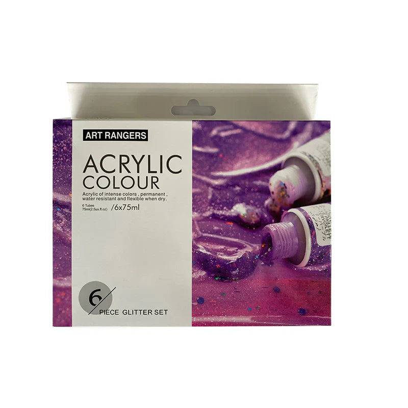 Art Rangers 6X75Ml Acrylic Color Set – Glitter Set