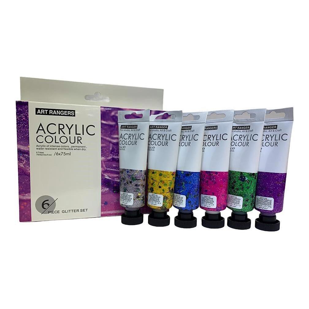 Art Rangers 6X75Ml Acrylic Color Set – Glitter Set