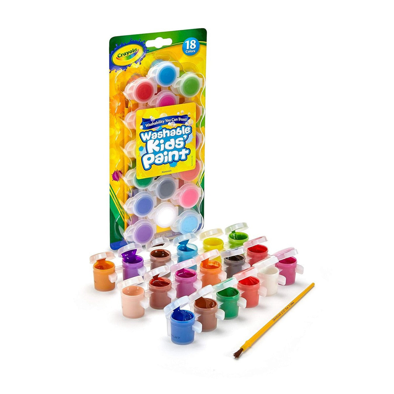 Crayola 18 ct Paint Pots with Brush, C