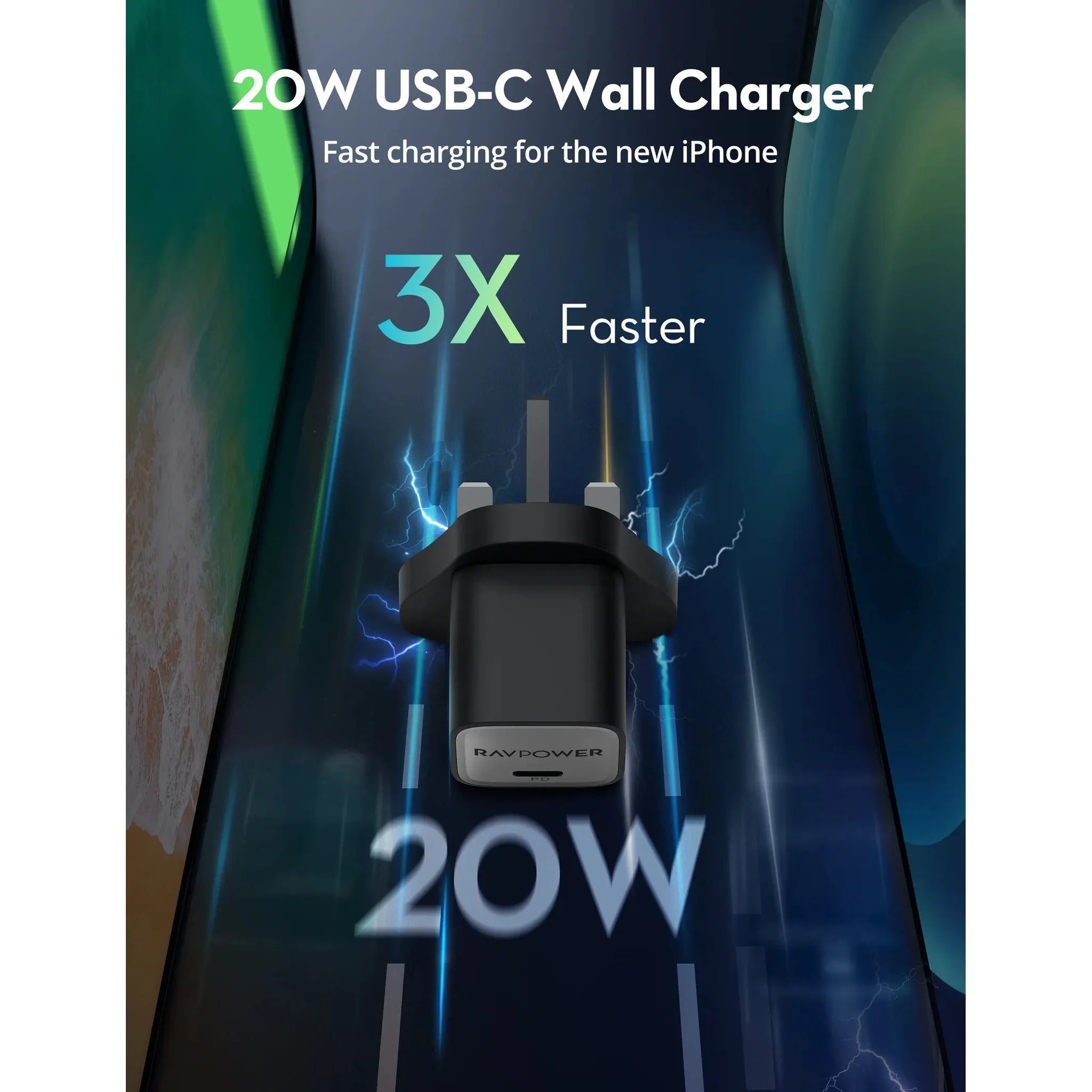 Ravpower Rp-Pc1055 Mini Pd20W  Gan Type C Charger Black