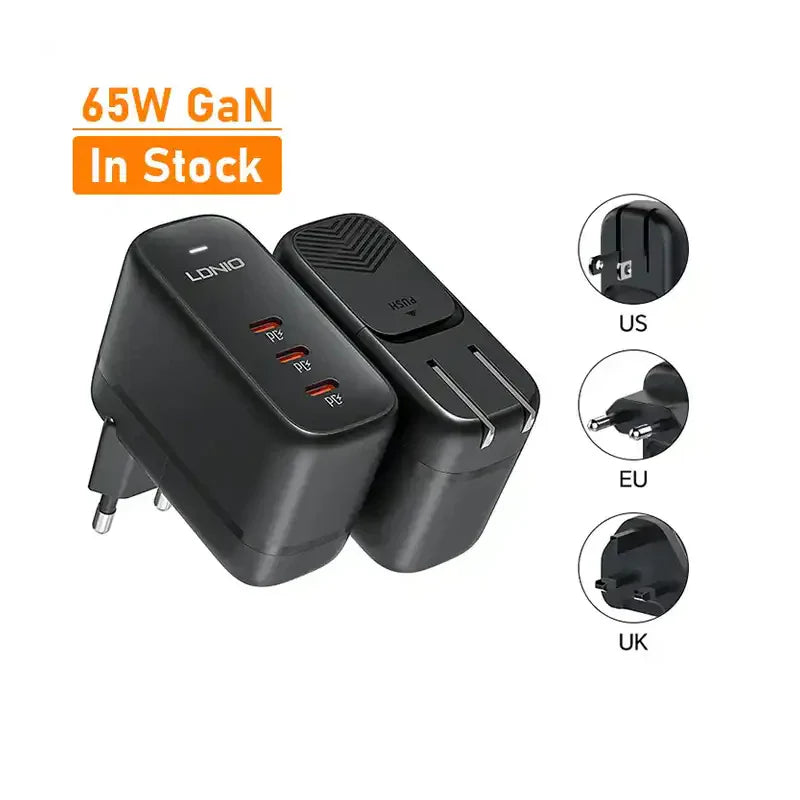 Ldnio Q367 GaN Supper Fast Charger - 65W / Type-C / Black