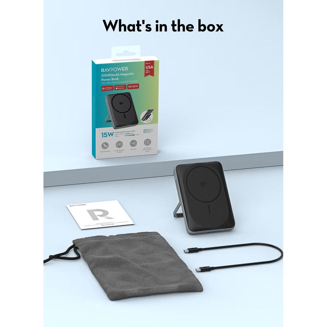 Ravpower Rp-Pb1217 Pd Pioneer 10000Mah 15W Power Bank Magnetic-Wireless