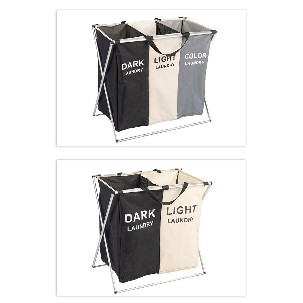 2 Bag Laundry Sorter Folding Basket
