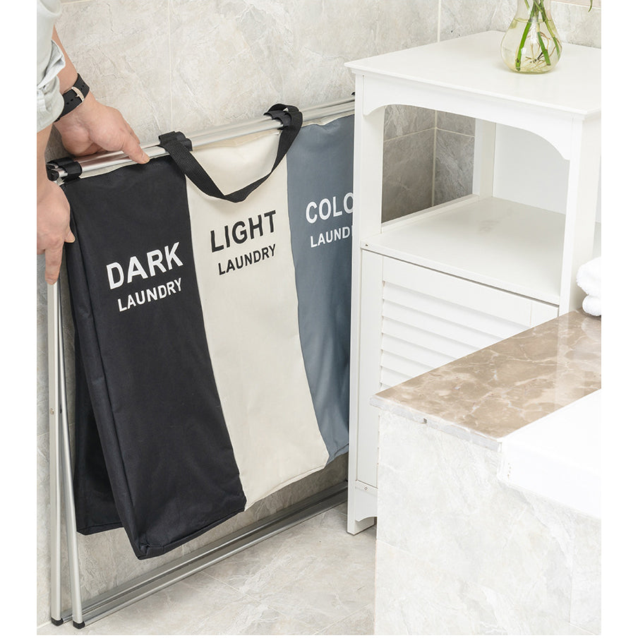 2 Bag Laundry Sorter Folding Basket