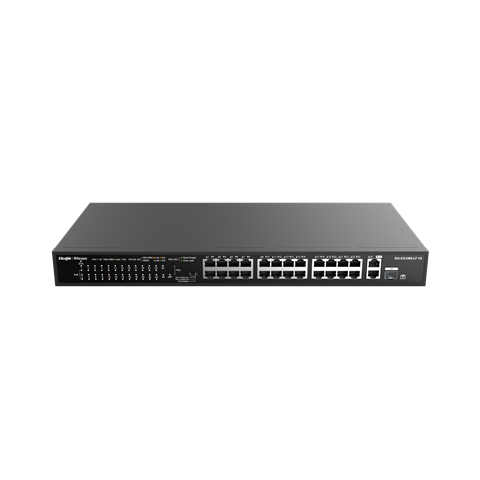 Reyee 24-Port 10/100 Mbps With 2-Port Gigabit Rackmount Poe Switch Rg-Es126S-Lp