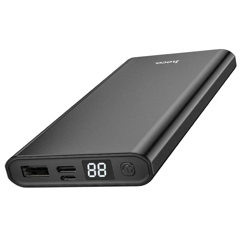 Hoco J68 Resourceful 10000mAh Power Bank – Dual Output | Compact - Black