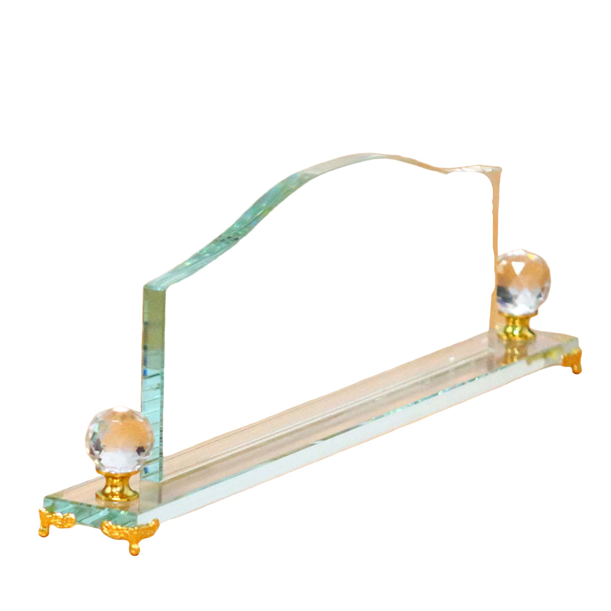 Desk Name Stand Pure Glass 7076