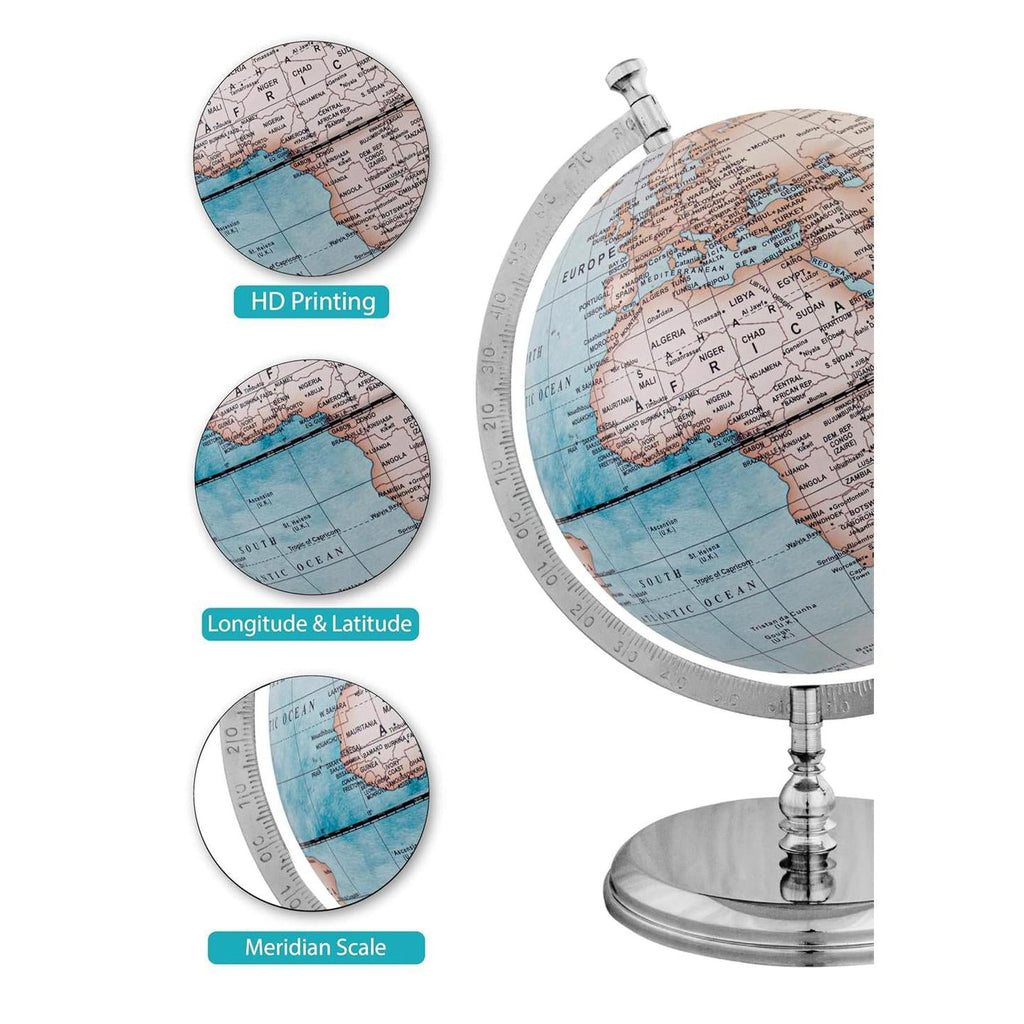 20cm Tellurion Blue and White English Globe