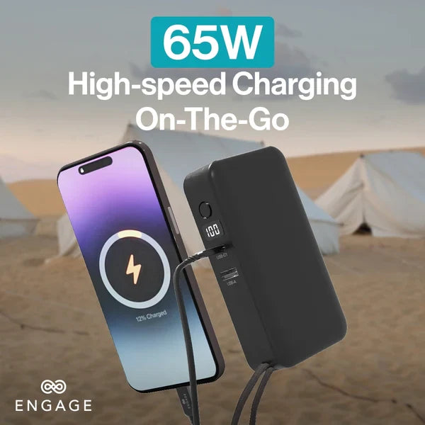 Engage Hybrid 65W Gan Charger Power Bank 10000Mah