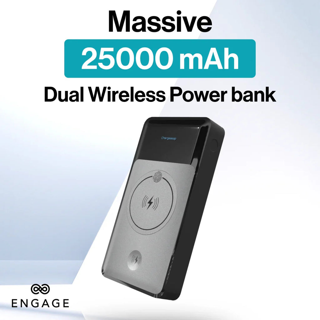 Engage Power Bank 25000 Mah Dual Wireless 3 Usb C 1 Usb A 280W