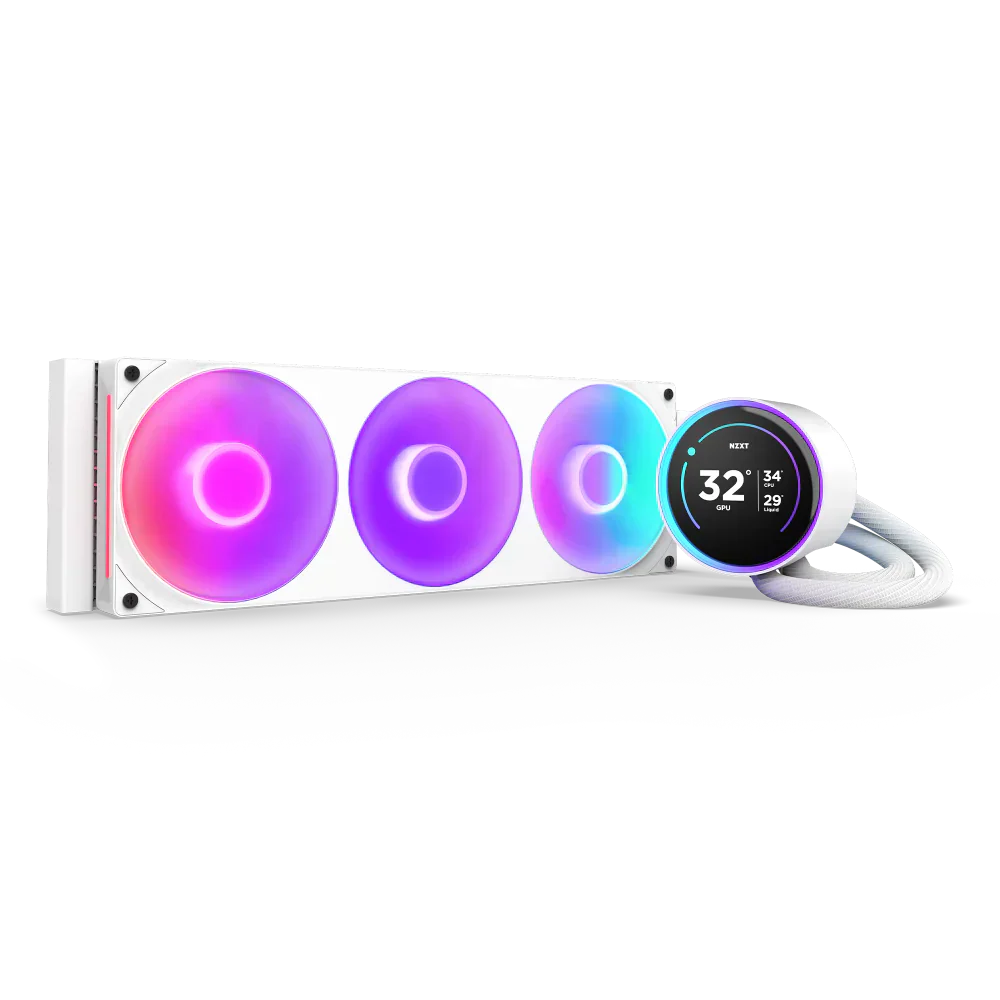 Nzxt Kraken Elite 360 Rgb V2 360Mm Aio With 2.72 Ips Lcd Liquid Cooler White