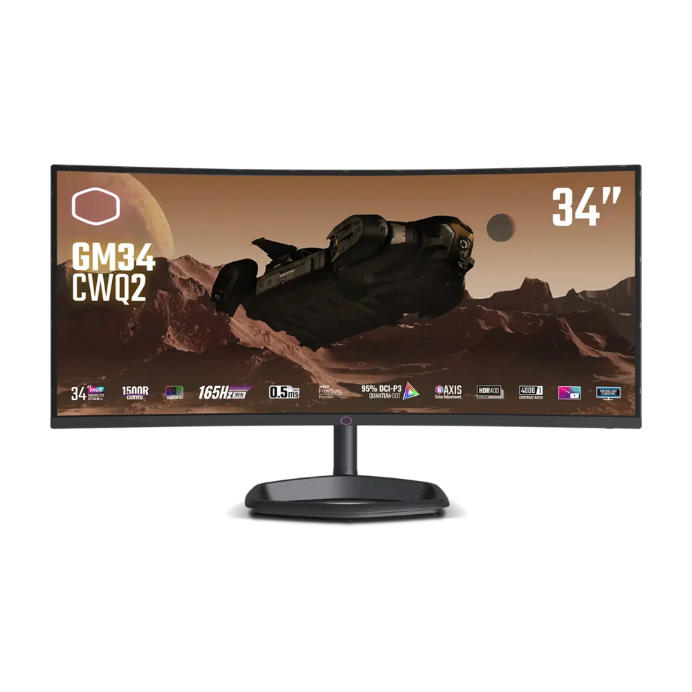 Cooler Master 34 Inch 165Hz Wqhd Hdmi 2.0 0.5Ms Curved Gaming Monitor - Black