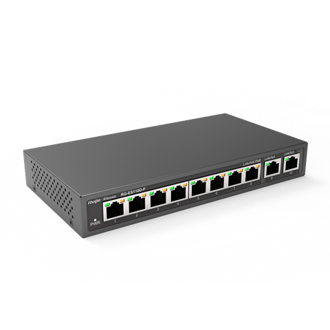 Reyee 8-Port 10/100Mbps Desktop Unmanaged Poe Switch Rg-Es110D-P