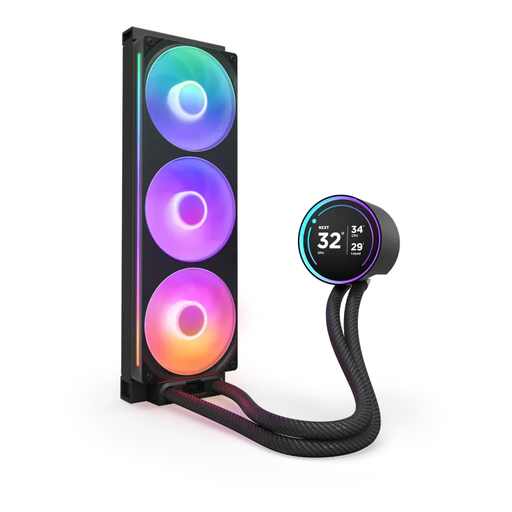 Nzxt Kraken Elite 360 Rgb V2 360Mm Aio With 2.72 Ips Lcd Liquid Cooler Black
