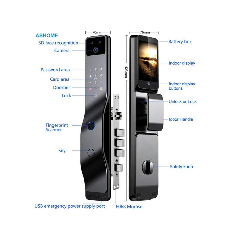3D Face Recognition Smart Lock H1S-TT Black