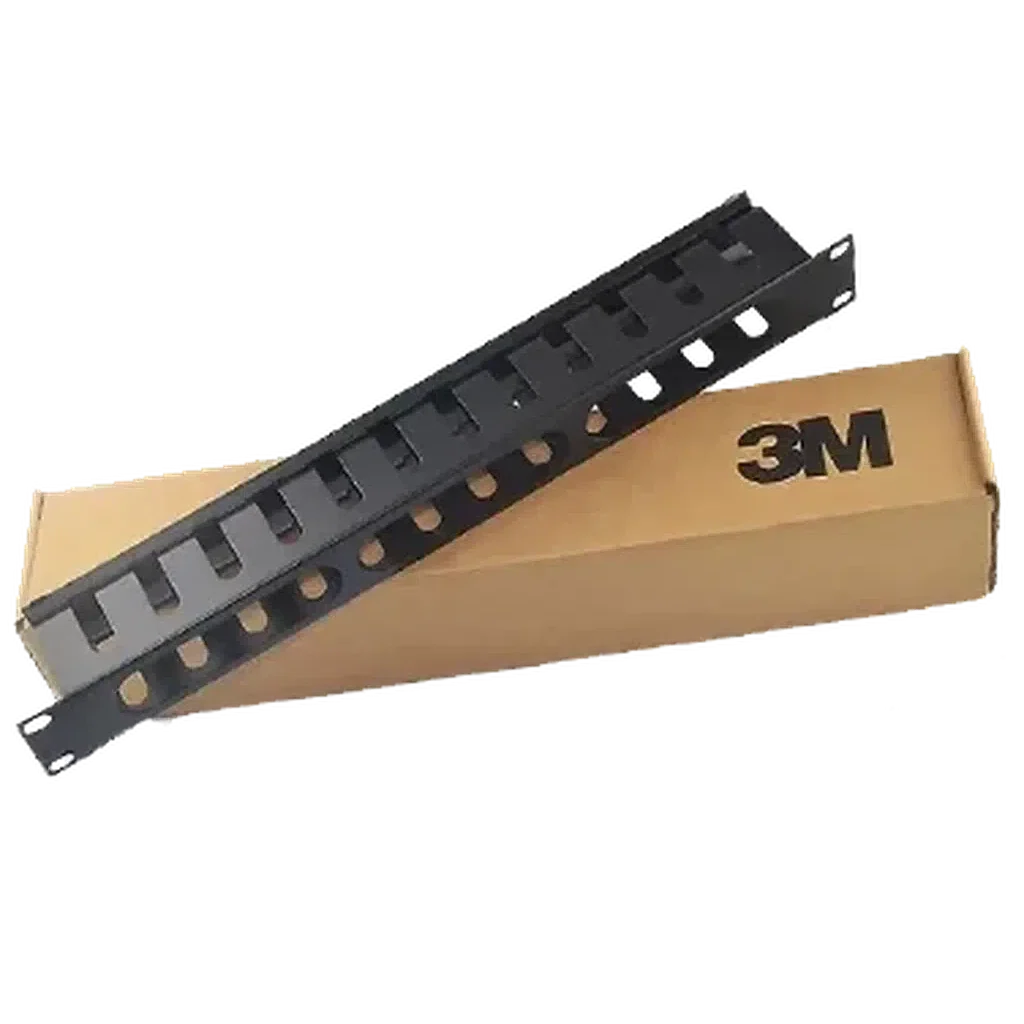 3M 19'' 1U Horizontal Rack Mount Cable Management Unit With Panel Plastic