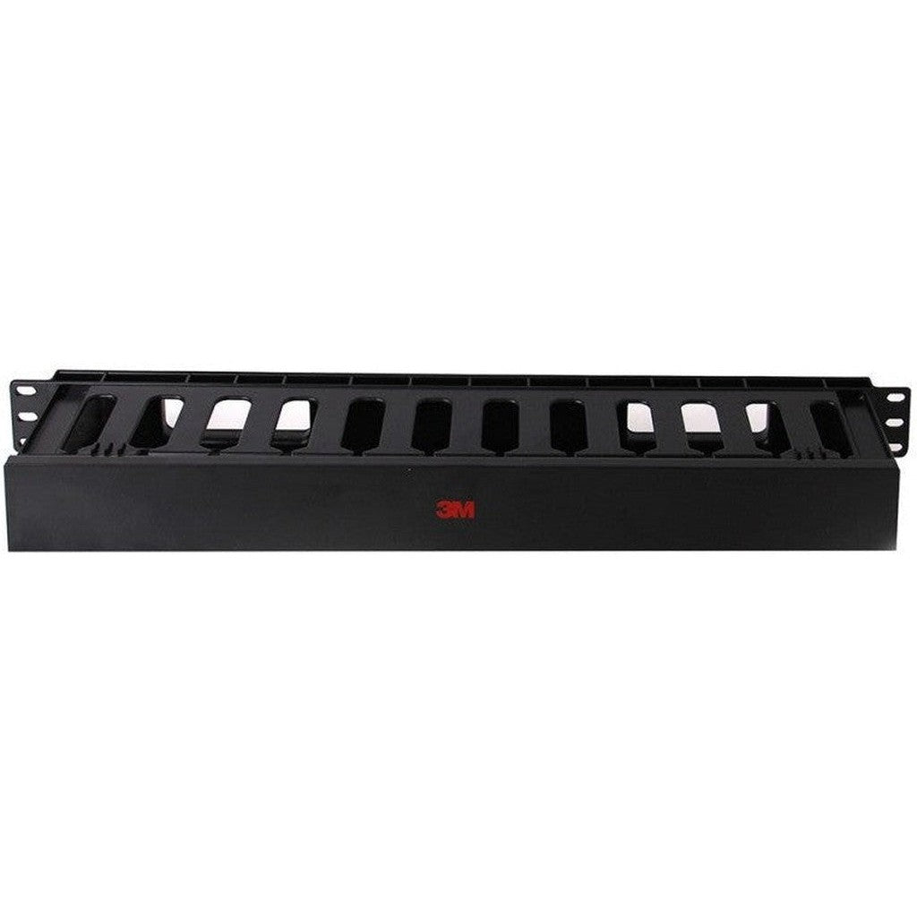 3M 19'' 1U Horizontal Rack Mount Cable Management Unit With Panel Plastic
