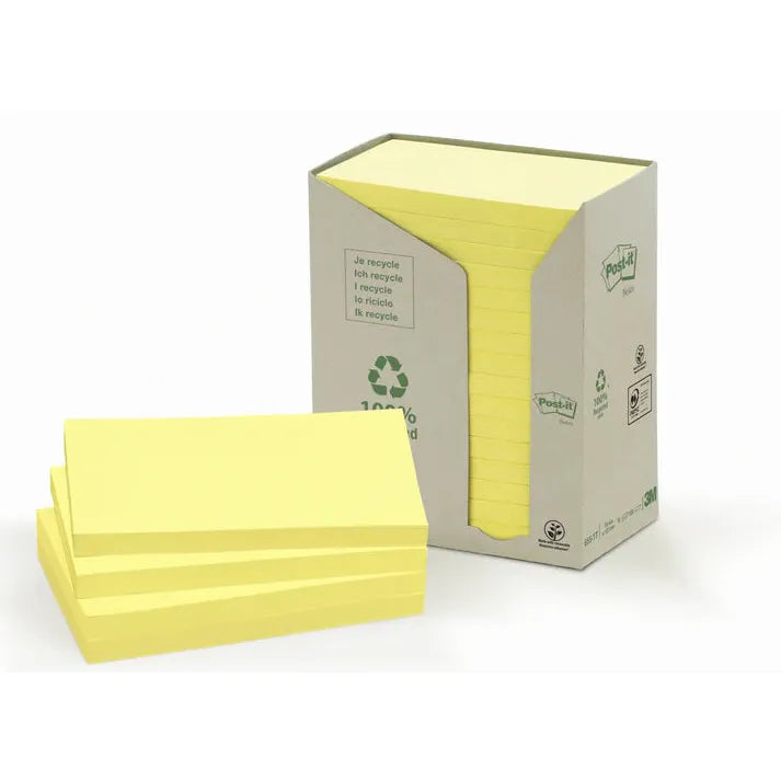 3M Post-it Notes 657, 3 in x 4 in (73 mm x 98.4 mm) Canary Yellow Dozen