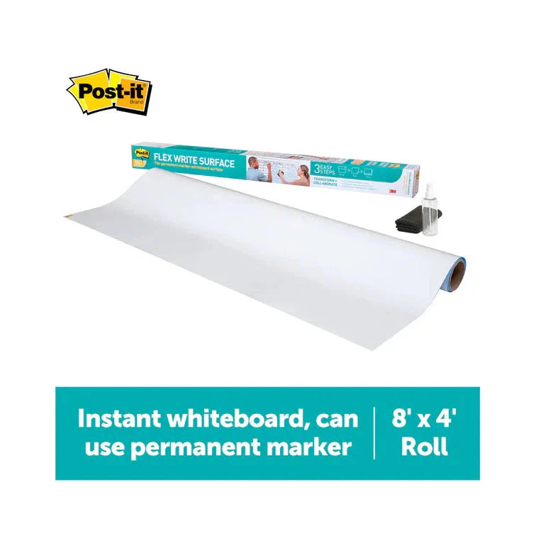 3M Post-it Super Sticky Dry Erase White Board Film - 4 FT X 2 YD / 120 X 180 CM